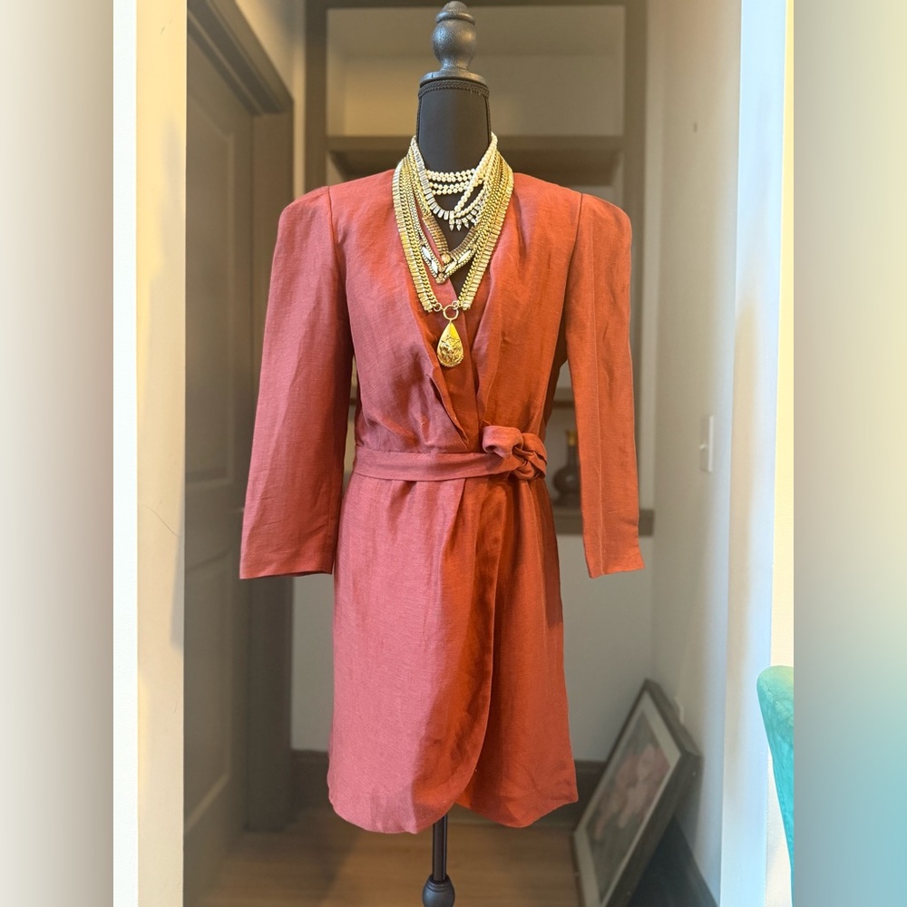 Sandro Vera Wrap Mini Dress in Wine Size 38 EUC